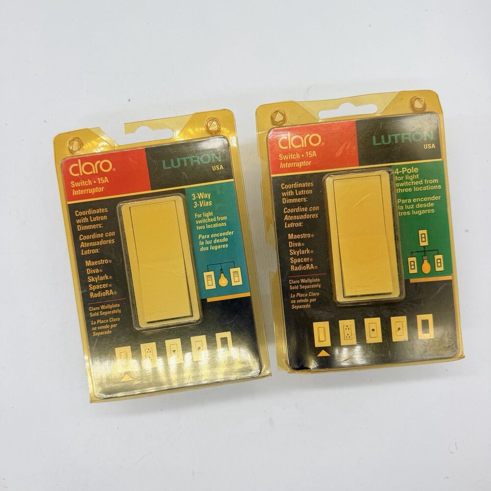 2 Lutron Claro CA-3PSH-IV 3 Gang Screwless Wallplate Kit Ivory New Sealed